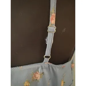 Forever 21 Y2K Babydoll Top Blue Foral Camisole Lace L Cottagecore Coquette Soft Dainty thumbnail 4
