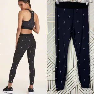 Alala Base Tight Leggings Palm Tree‎ Print Embroidered Stretch Black Size XS thumbnail 2