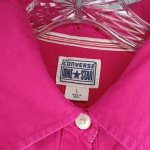 Converse One Star Bright Pink Y2K Retro Casual Utility Camp Button-Up Shirt thumbnail 2