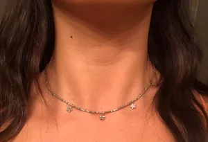 Silver Star Choker Necklace thumbnail 1