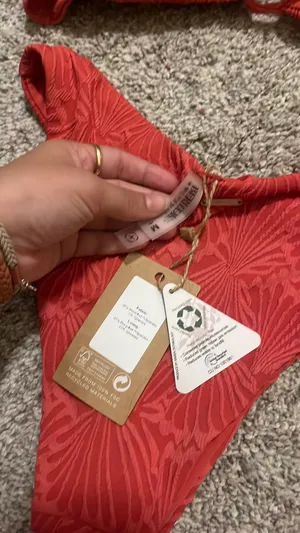 Red Jacquard Bikini Set Size L thumbnail 3