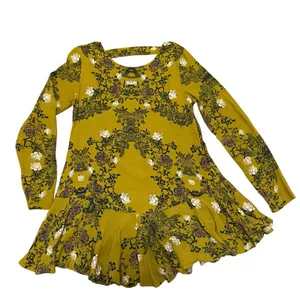 Free People Smooth Talker Tunic Top Womens S Mini Dress‎ Boho Floral Open Back thumbnail 9