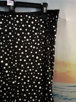 Emma James By Liz Claiborne Women's Black Polka Dot A-Line Skirt MD thumbnail 3
