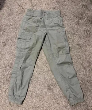 Women’s Calvin Klein Performance Pants Puffy Loose Pants Green Grey EUC SIZE XS thumbnail 1