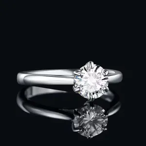 1 Ct Solitaire Engagement Ring Brilliant-Cut Simulated‎ Diamond, Size 8 thumbnail 8