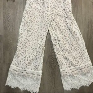 Lulus Amora White Lace Jumpsuit Bridal Bride Bachelorette Wedding Small thumbnail 4