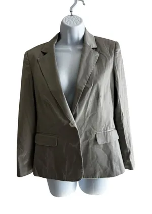 Alice + Olivia Blazer‎ M Taupe Grey TOWORK Single Button Professional Tailored thumbnail 1
