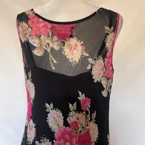 Y2K Studio Connection Slip Floral Dress Sz M Whimsigoth Asymmetrical Hem Bead thumbnail 6