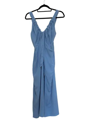 NEW Abercrombie & Fitch Coquette Tie Front Midi Dress Powder Blue - Size M thumbnail 2