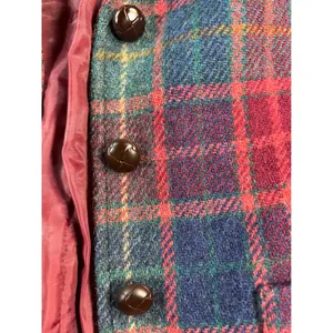 Vintage 90s LIZSPORT Blazer Women 10 Plaid Wool Shoulder Pads Tartan Jacket Fall thumbnail 9