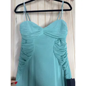 NWT Lulus Sleeveless Sweetheart Turquoise Chiffon Maxi Dress Party Cocktail Sz L thumbnail 4