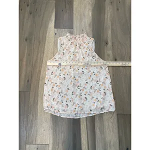 LOFT Size M Neutral Floral Sleeveless Top Metallic Threading thumbnail 4