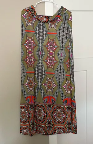 Green and Orange Maxi Skirt for Casual Wear thumbnail 1
