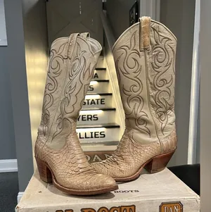 Vintage Dan Post Multicolor Leather Cowboy Boots 4218 Women 5.5 C W/ Box thumbnail 1