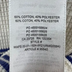 Babaton Waffle Knit Thermal Sweater Womens S Cream Blue Striped Quiet Luxury thumbnail 12