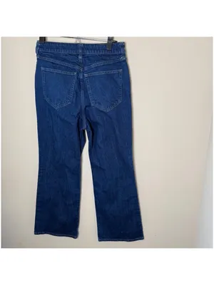 J.Crew Curvy Cropped Kick Out Jeans Womens 28 High Rise Dark Wash Denim CN340 thumbnail 2