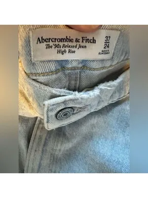 Abercrombie & Fitch The 90s Relaxed Jean High Rise Plus Size Denim Long thumbnail 11