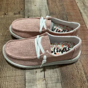 Gypsy Jazz Pink Canvas Slip-On Shoes 6.5 New Casual Loafers Sparkle Preppy Cute thumbnail 4