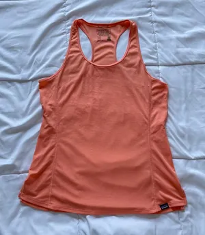 Patagonia Capilene Cool Tank Top Womens Medium Orange Racerback Gorpcore Active thumbnail 1