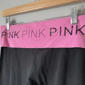 Vintage y2k 2000's Victoria's Secret PINK Fold Over Logo Flare Leggings Small thumbnail 5