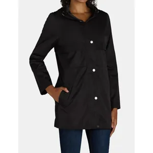 Time and Tru Womens Jacket Sz L Black Hooded Lightweight Anorak Full Zip Outdoor thumbnail 6