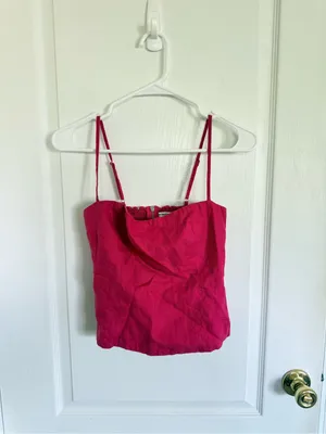 Reformation Overland Linen Tank in Pink thumbnail 3