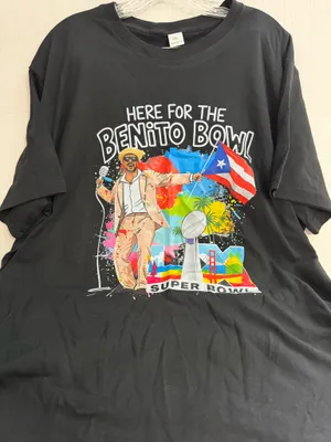 Black Graphic 'Here for the Benito Bowl' Super Bowl Men's T‑Shirt thumbnail 1
