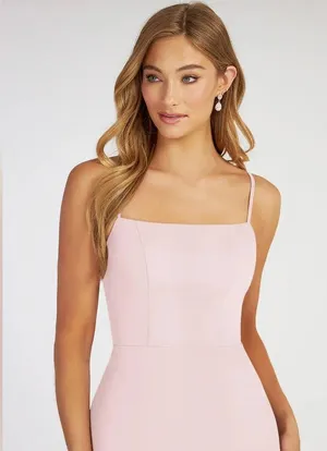 Azazie NWY TAYLA Sheath Square Neckline Chiffon Floor-Length Blushing Pink Sz A4 thumbnail 4
