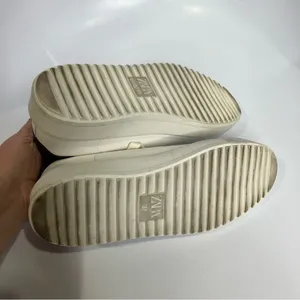 Zara white faux‎ leather sneakers size 37 thumbnail 9