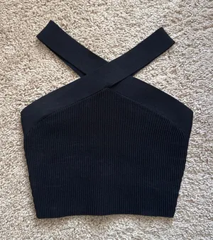 Aritzia Black Babaton criss cross tank top thumbnail 1