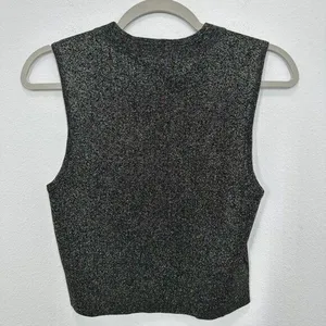 ALC Frank Mariam Metallic Mockneck Cropped Tank Top Size Medium Party Going Out thumbnail 5