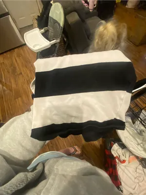 H&M Striped Black & White Long Sleeve Top thumbnail 3