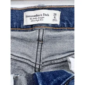 Abercrombie & Fitch The Ankle Straight Ultra High Rise Blue‎ Jeans Women's 28/6L thumbnail 7