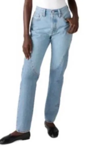 Levis 501 Original Fit Women Blue Denim Straight Leg Button Fly Jeans 31x30 thumbnail 1