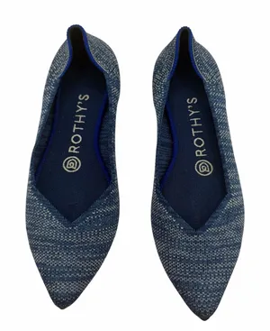 Rothy’s The Point Indigo Heather Blue White Knit Ballet Flats‎ Size 6 Washable thumbnail 1