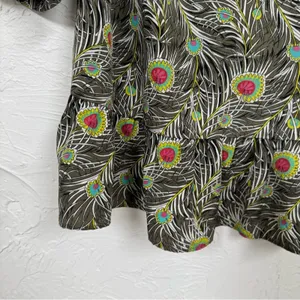 Liberty of London X Target Green Peplum 3/4 Sleeve Blouse Womens S Preppy Fall thumbnail 3