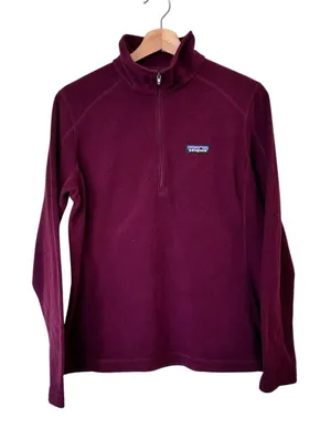 Patagonia Micro D 1/4 zip pullover fleece jacket in deep purple M thumbnail 1