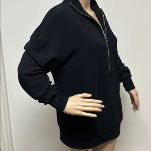 Varley Double Soft Black Masie Longline Sweat Shirt size S thumbnail 8