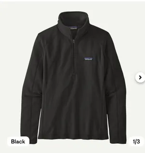 Patagonia Women’s Black Micro D Quarter Zip Fleece Med. 4027 thumbnail 2
