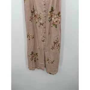 Altar'd State Pink Floral Linen Blend Milkmaid Midi Dress Sz XS Cottagecore Boho thumbnail 5