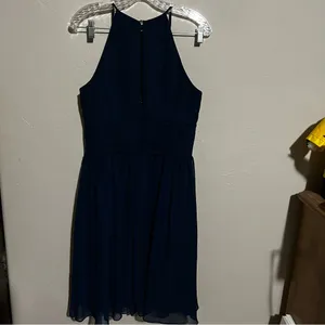 Azazie Siobhan Navy Blue Chiffon Occassion Dress‎ thumbnail 6