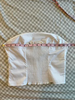 KHY Poplin Tube Top White NEW Medium White Cotton thumbnail 6