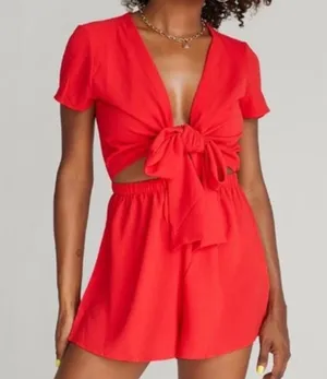 Princess Polly Red Romper thumbnail 1