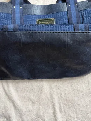 Tommy Hilfiger Navy and Midnight Blue Jacquard Logo Tote thumbnail 8