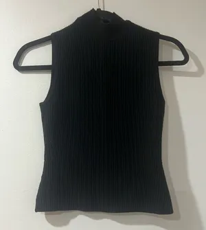 Marled Ribbed Mock Neck Tank Top XSmall thumbnail 1
