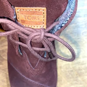 Tom’s lace up wedge ankle booties brown size 8 1/2 thumbnail 8