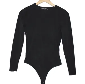 Womens Abercrombie & Fitch Soft A&F Black Crew Neck Long Sleeve Bodysuit Size S thumbnail 1