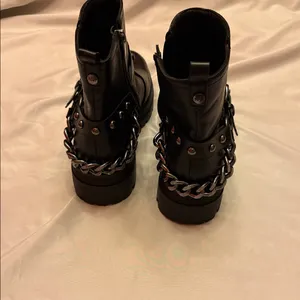 Black Leather Ankle Boots with Buckle Detail thumbnail 2