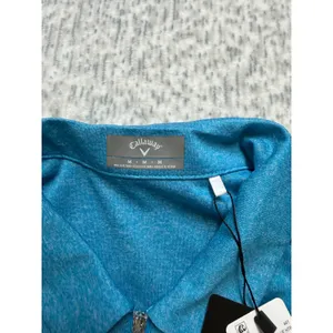 Callaway Womens‎ Med Opti-Dri Quarter Zip Polo Shirt Vivid Blue Heather NWT M thumbnail 4