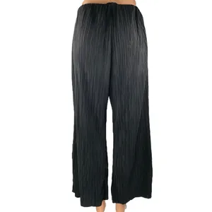 Zara Women's Black High Waisted Wide Leg Pull On Trousers Dress Pants Size M thumbnail 3